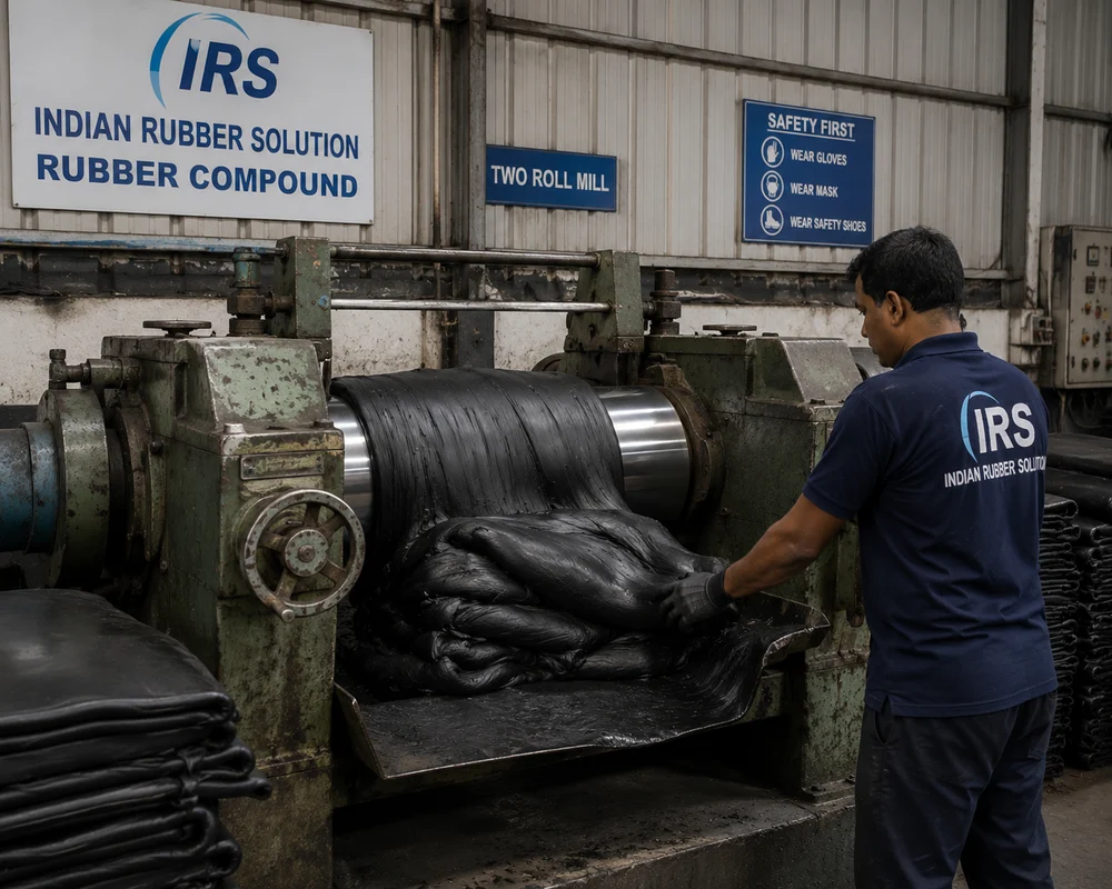 Rubber compounding on two roll mill